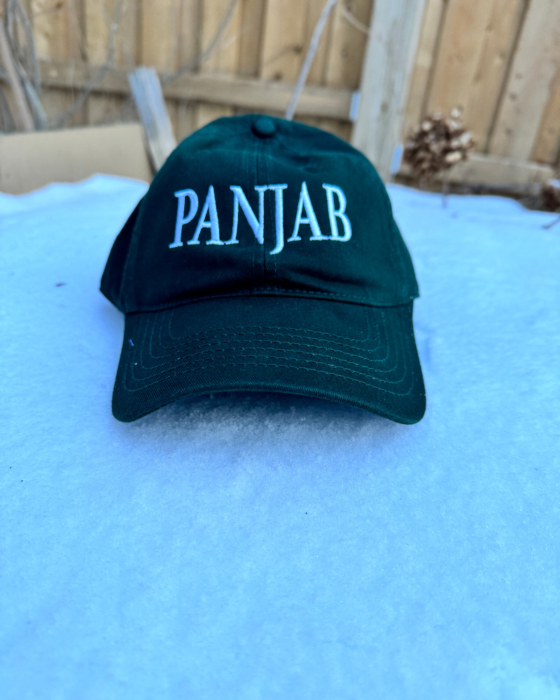 Dark Green- White Embroidered Panjab Cap