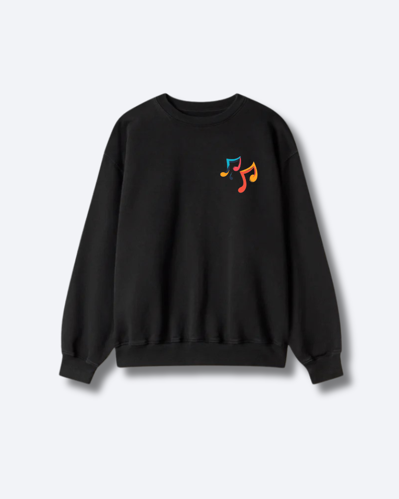 Colorful Notes Sweatshirt - Black