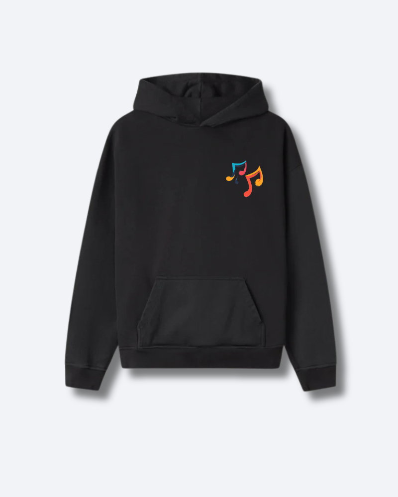 Colorful Notes Hoodie - Black